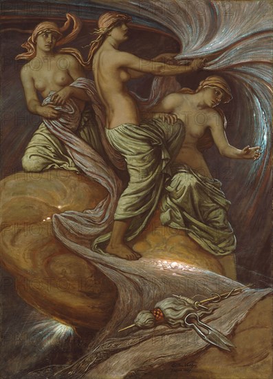 The Fates Gathering in the Stars, 1887, Elihu Vedder, American, 1836–1923, United States, Oil on canvas, 113 × 82.6 cm (44 1/2 × 32 1/2 in.)