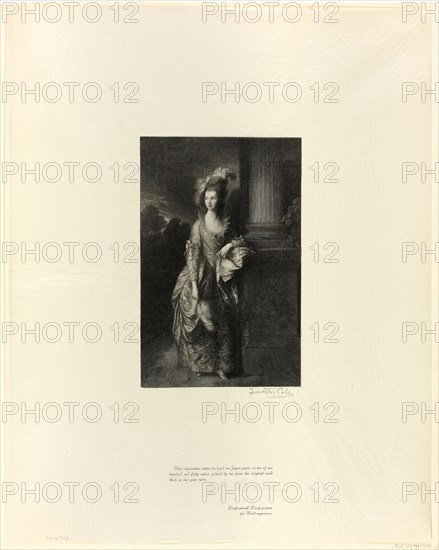 The Honorable Mrs. Graham, from Old English Masters, 1897, printed 1902, Timothy Cole (American, born England, 1852-1931), after Thomas Gainsborough (English, 1727-1788), United States, Wood engraving on chine paper, 435 x 345 mm (sheet)