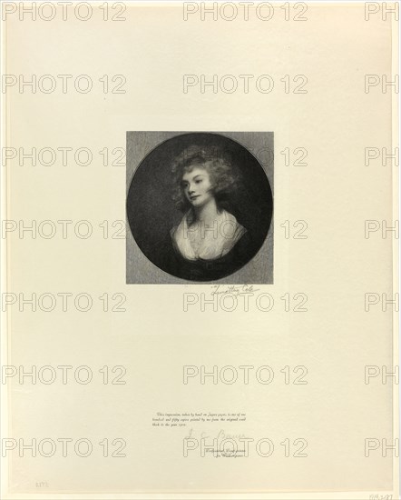 The Parson’s Daughter, from Old English Masters, 1898, printed 1902, Timothy Cole (American, born England, 1852-1931), after George Romney (English, 1734-1802), United States, Wood engraving on chine paper, 435 x 345 mm (sheet)