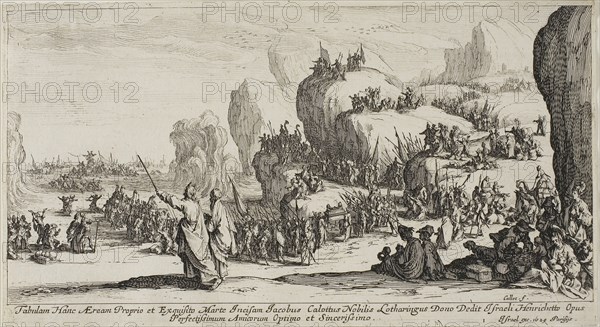 The Passage of the Red Sea, 1628–30, Jacques Callot, French, 1592-1635, France, Etching on paper, 127 × 233 mm (sheet, plate slightly trimmed)