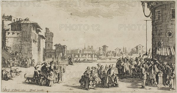 The Slave Market, 1629, Jacques Callot, French, 1592-1635, France, Etching on paper, 114 × 217 mm (image/sheet, cut within plate mark)