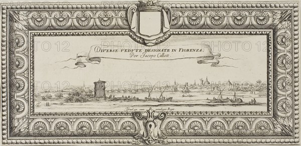 Frontispiece, from Various Scenes Designed in Florence, 1630, François Collignon (French, c. 1609–1657), after Jacques Callot (French, 1592–1635), France, Etching with engraving on paper, 116 × 241 mm (image/plate/sheet)