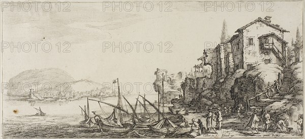 Returning from the Hunt, from Various Scenes Designed in Florence, 1618–20, Jacques Callot (French, 1592-1635), engraved by Jean De Médicis (French, 17th century), France, Etching on paper, 111 × 245 mm (image), 115 × 246 mm (sheet)