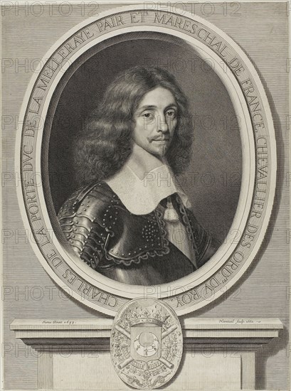 Le Maréchal de la Meilleraye, 1662, Robert Nanteuil (French, 1623-1678), after Justus van Egmont (Flemish, 1601-1674), France, Engraving on paper, 360 × 267 mm (trimmed within plate mark)