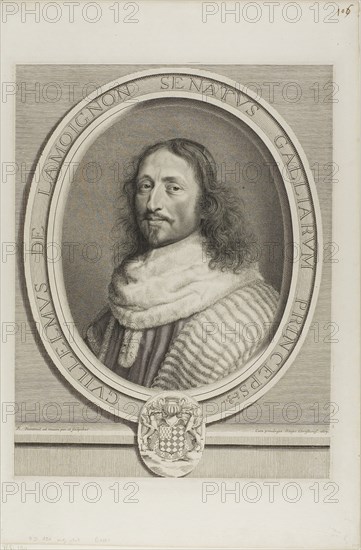 Guillaume de Lamoignon, 1663, Robert Nanteuil, French, 1623-1678, France, Engraving on paper, 329 × 252 mm (plate), 426 × 283 mm (sheet)