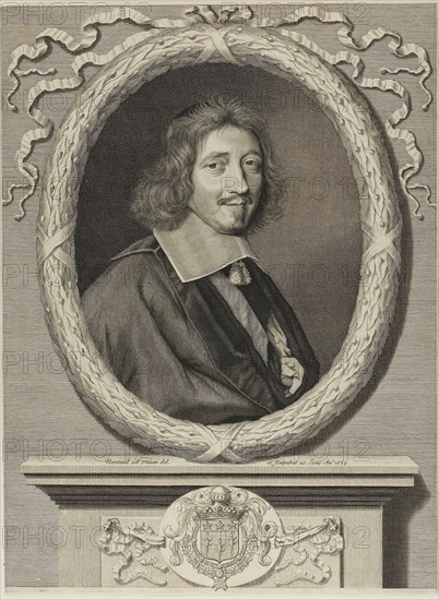 Le Chancelier le Tellier, 1659, Robert Nanteuil, French, 1623-1678, France, Engraving on paper, 359 × 265 mm (sheet, trimmed within platemark)