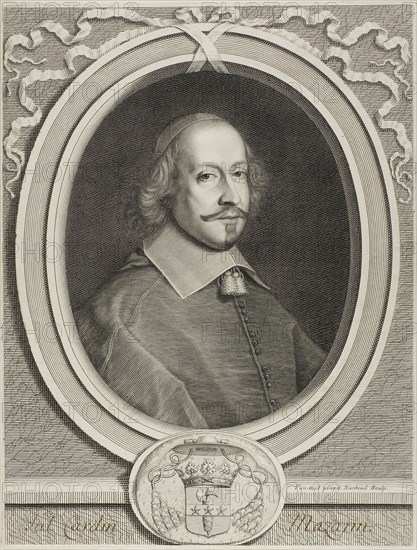 Cardinal Mazarin, c. 1655, Robert Nanteuil (French, 1623-1678), after Pieter van Mol (Flemish, 1599-1650), France, Engraving on paper, 334 × 257 mm (sheet, trimmed to plate)
