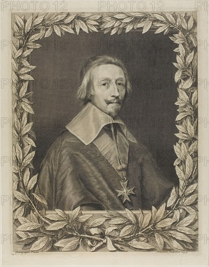 Cardinal Richelieu, 1657, Robert Nanteuil (French, 1623-1678), after Philippe de Champaigne (French, 1602-1674), France, Engraving on paper, 348 × 271 mm (plate), 377 × 295 mm (sheet)
