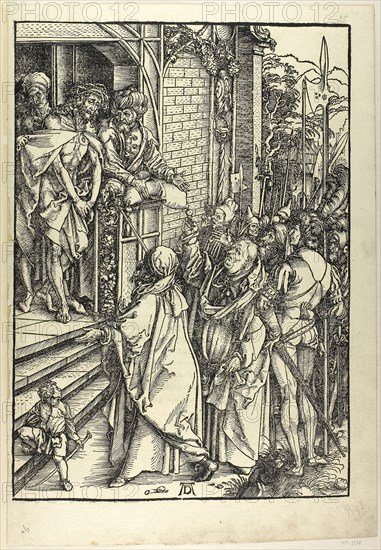 Ecce Homo, The Presentation of Christ, from The Large Passion, 1498, published 1511, Albrecht Dürer, German, 1471-1528, Germany, Woodcut in black on ivory laid paper, 396 x 281 mm (image), 446 x 310 mm (sheet)