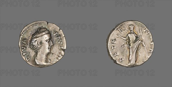 Denarius (Coin) Portraying Empress Faustina the Elder, after AD 141, Roman, minted in Rome, Roman Empire, Silver, Diam. 1.8 cm, 3.13 g