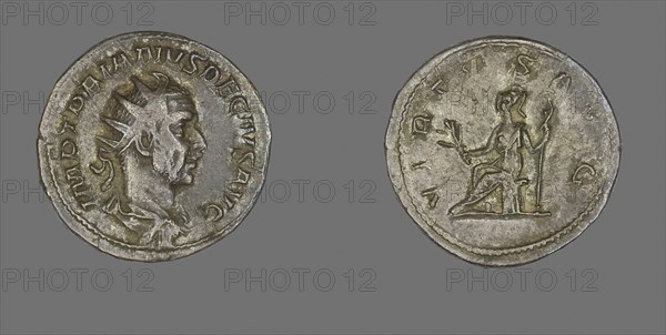 Antoninianus (Coin) Portraying Emperor Decius, about AD 249, Roman, minted in Rome, Roman Empire, Silver, Diam. 2.3 cm, 4.24 g