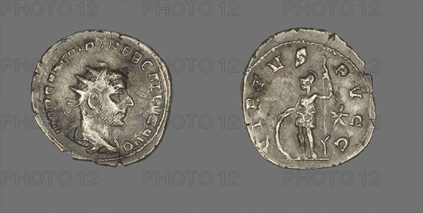 Antoninianus (Coin) Portraying Emperor Trebonianus Gallus, about AD 252, Roman, minted in Rome, Roman Empire, Silver, Diam. 2.2 cm, 4.11 g