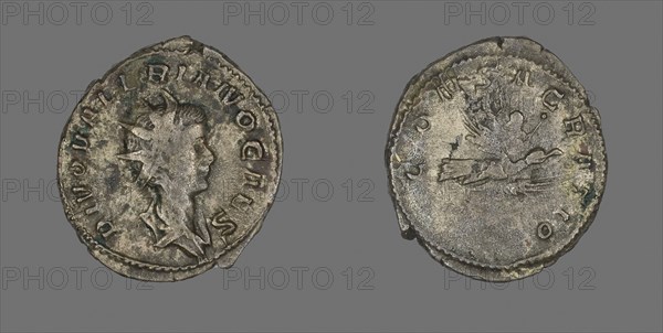 Antoninianus (Coin) Portraying Emperor Valerian II, AD 259, Roman, minted in Lyons, Roman Empire, Billon, Diam. 2.4 cm, 4.00 g