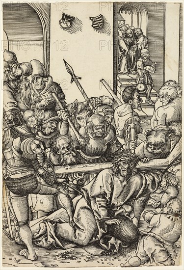 The Road to Calvary, from the Passion, 1509, Lucas Cranach the Elder, German, 1472-1553, Germany, Woodcut in black on cream laid paper, 245 x 167 mm (image/sheet trimmed within block)