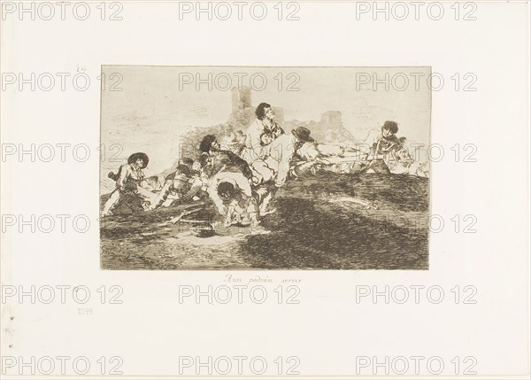 They Can Still be of Use, plate 24 from The Disasters of War, 1810/12, published 1863, Francisco José de Goya y Lucientes, Spanish, 1746-1828, Spain, Etching and burnishing on ivory wove paper with gilt edges, 132 x 213 mm (image), 160 x 257 mm (plate), 240 x 340 mm (sheet)