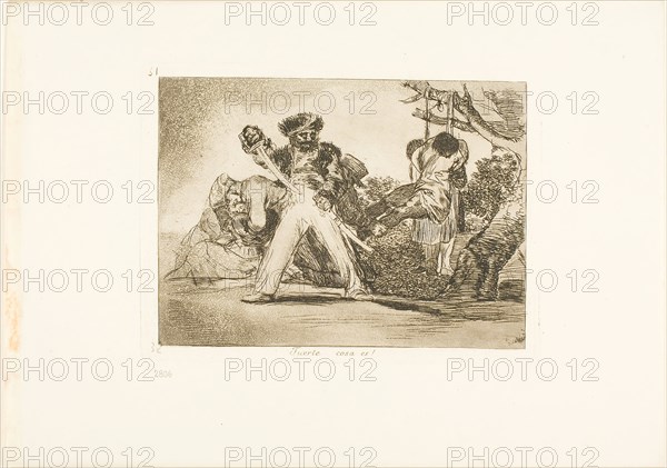 That’s tough!, plate 31 from The Disasters of War, 1812/15, published 1863, Francisco José de Goya y Lucientes, Spanish, 1746-1828, Spain, Etching, burnished aquatint and drypoint on ivory wove paper with gilt edges, 138 x 190 mm (image), 153 x 206 mm (plate), 240 x 340 mm (sheet)