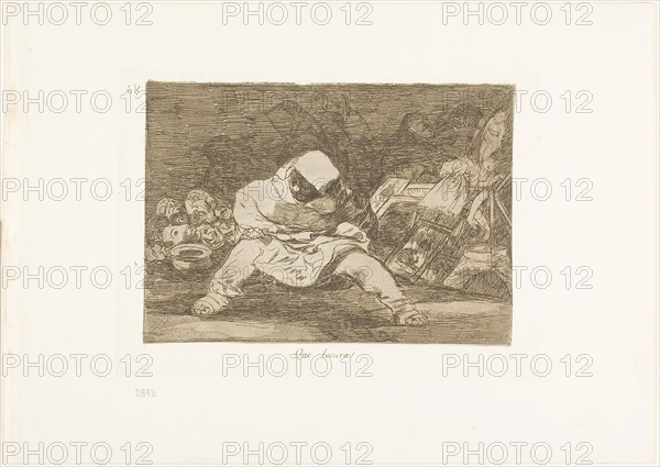 What madness!, plate 68 from The Disasters of War, 1815/20, published 1863, Francisco José de Goya y Lucientes, Spanish, 1746-1828, Spain, Etching, lavis and burin on ivory wove paper with gilt edges, 136 x 190 mm (image), 160 x 220 mm (plate), 240 x 338 mm (sheet)