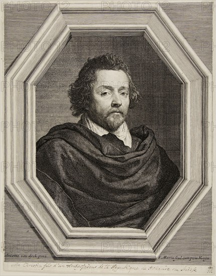Nicolas Christin, n.d., Jean Morin (French, c. 1590-1650), after Anthony van Dyck (Flemish, 1599-1641), France, Engraving and etching in black on paper, 302 × 238 mm (sheet, trimmed within platemark)