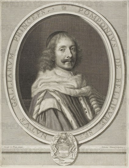 Pompone de Bellièvre, 1657, Robert Nanteuil (French, 1623-1678), after Charles Le Brun (French, 1619-1690), France, Engraving on paper, 327 × 251 mm