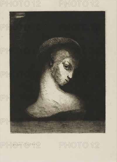 Perversity, 1891, Odilon Redon, French, 1840-1916, France, Etching and drypoint on cream laid paper, 158 × 124 mm (image), 210 × 155 mm (plate), 356 × 274 mm (sheet)