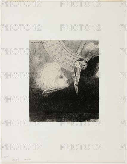 The Wheel, plate three from In Dreams, 1879, Odilon Redon, French, 1840-1916, France, Lithograph on mounted ivory China paper, 233 × 199 mm
