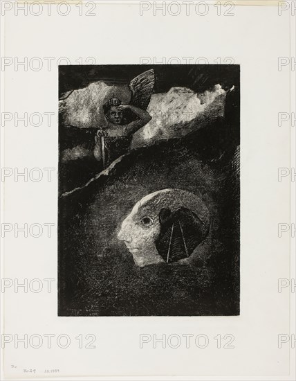 Limbo, plate four from In Dreams, 1879, Odilon Redon, French, 1840-1916, France, Lithograph on mounted ivory China paper, 307 × 223 mm