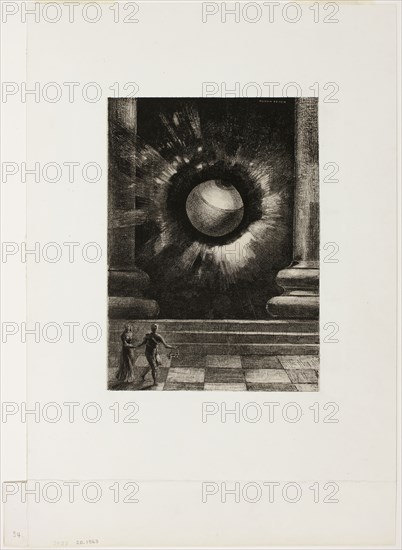 Vision, plate eight from In Dreams, 1879, Odilon Redon, French, 1840-1916, France, Lithograph on mounted cream China paper, 276 × 199 mm