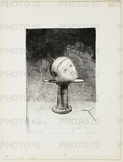 On the Dish, plate ten from In Dreams, 1879, Odilon Redon, French, 1840-1916, France, Lithograph in black on ivory wove paper, 244 × 160 mm (image), 360 × 272 mm (sheet)