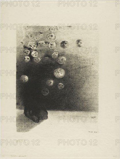 Why Should There Not Exist an Invisible World…?, plate 6 from Edmond Picard’s Le Jure, 1887, Odilon Redon, French, 1840-1916, France, Lithograph in black on thin cream Japanese paper, 222 × 169 mm (image), 321 × 246 mm (sheet)