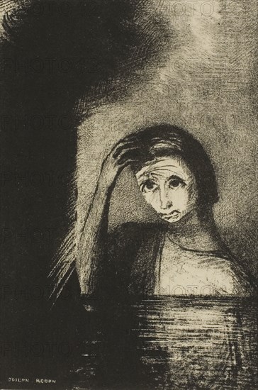 Frontispiece from Emile Verhaeren’s Les Debacles, 1889, Odilon Redon, French, 1840-1916, France, Lithograph in black on cream wove paper, 142 × 97 mm (image), 327 × 254 mm (sheet)