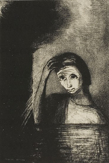 Frontispiece from Emile Verhaeren’s Les Debacles, 1889, Odilon Redon, French, 1840-1916, France, Lithograph in black on cream wove paper, 142 × 97 mm (image), 334 × 252 mm (sheet)