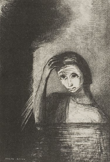 Frontispiece from Emile Verhaeren’s Les Debacles, 1889, Odilon Redon, French, 1840-1916, France, Lithograph in black on ivory laid paper, 142 × 97 mm (image), 330 × 248 mm (sheet)