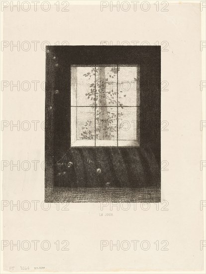 Day, plate 6 from Dreams, 1891, Odilon Redon, French, 1840-1916, France, Lithograph on greyish-ivory China paper, 210 × 157 mm (image), 355 × 268 mm (sheet)