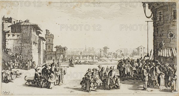 The Slave Market, n.d., Jacques Callot, French, 1592-1635, France, Etching on paper, 115 × 219 mm (plate), 118 × 222 mm (sheet)