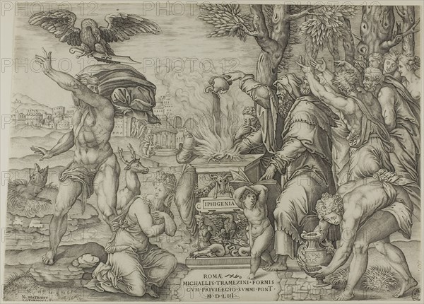 The Sacrifice of Iphigenia, 1553, Nicolas Beatrizet, French, 1515-after 1565, France, Engraving on paper, 320 × 445 mm