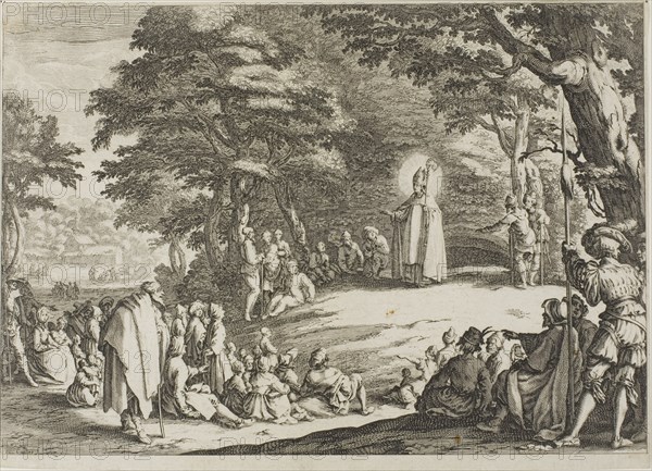 Saint Nicholas Preaching, n.d., Jacques Callot, French, 1592-1635, France, Etching on paper, 201 × 281 mm (image/sheet)