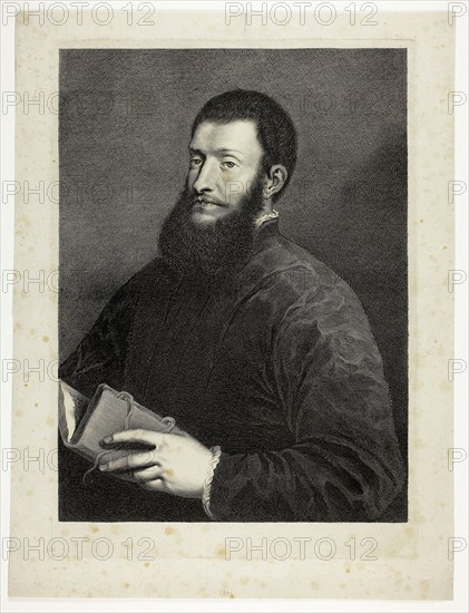 Portrait of the Poet Pietro Aretino, n.d., Cornelis van Dalen, II (Dutch, seventeenth century), after Titian (Italian, c. 1488-1576), Netherlands, Engraving on paper, 375 x 278 mm (image), 410 x 293 mm (plate), 466 x 354 mm (sheet)