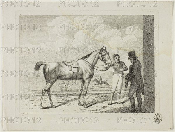 Riding School and Horses, 1806, Johann Adolph Darnstedt, German, 1769-1844, Germany, Etching on ivory wove paper, 140 × 198 mm (image), 155 × 203 mm (plate), 184 × 240 mm (sheet), Riding School and Horses, 1806, Johann Adolph Darnstedt, German, 1769-1844, Germany, Etching on ivory wove paper, 130 × 188 mm (image), 159 × 205 mm (plate), 182 × 241 mm (sheet)