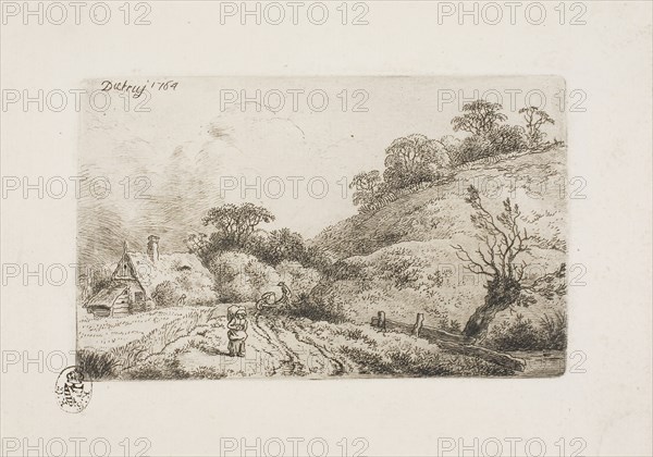The Cornfield (Rembrandt Manner), 1764, Christian Wilhelm Ernst Dietrich (German, 1712-1774), after Rembrandt van Rijn (Dutch, 1606-1669), Germany, Mezzotint on paper, 91 x 148 mm (plate), 142 x 197 mm (sheet)