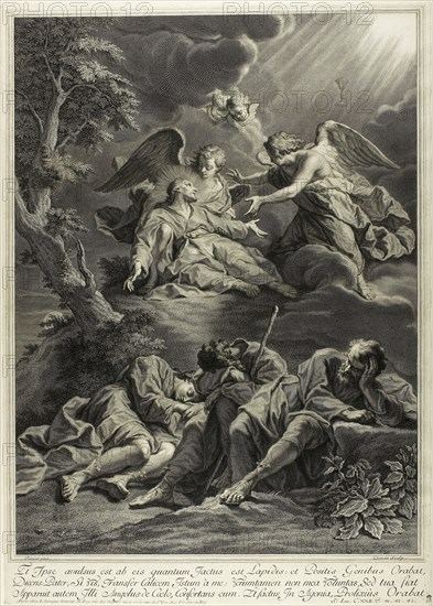 Christ at Gethsemane, n.d., Pierre-Imbert Drevet (French, 1697-1739), after Jean Restout the Younger (French, 1692-1768), France, Engraving with etching on ivory laid paper, 572 × 409 mm (image/sheet, cut within plate)