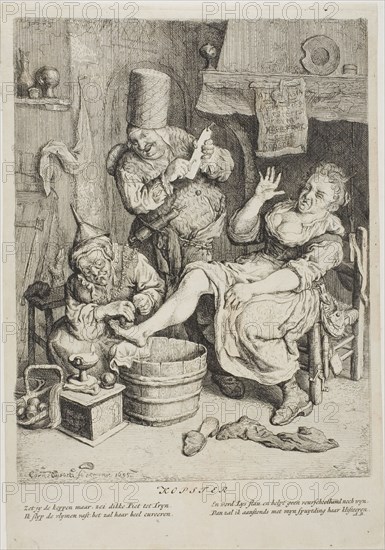 The Cupper (Kopster), 1695, Cornelis Dusart, Dutch, 1660-1704, Holland, Etching on paper, 223 x 170 mm (image), 257 x 176 mm (platemark), 263 x 181 (sheet)