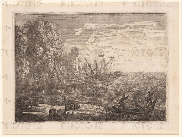 The Tempest, 1630, Claude Lorrain, French, 1600-1682, France, Etching on ivory laid paper, 124 × 170 mm (image), 126 × 176 mm (plate), 148 × 200 mm (sheet)
