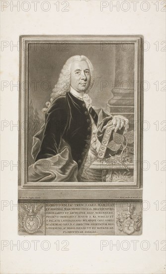 D. Christopher Jacob Trew, from Plantae Selectae, n.d., Johann Jacob Haid (German, 1704-1767), after Dominicus van der Smissen (German, 1704-1760), Germany, Mezzotint on paper, 312 x 194 mm (plate), 428 x 265 mm (sheet)