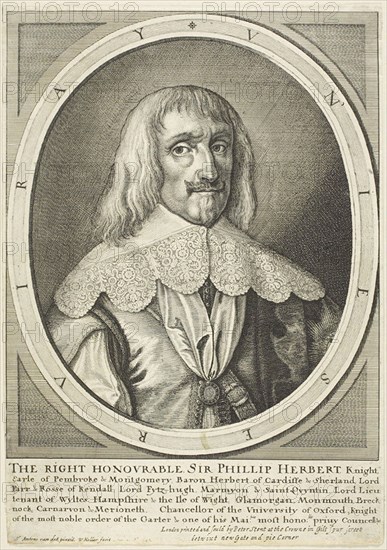 Philip Herbert, Earl of Pembroke, 1642, Wenceslaus Hollar (Czech, 1607-1677), after Anthony van Dyck (Flemish, 1599-1641), Bohemia, Etching on ivory laid paper, 270 × 190 mm (sheet, trimmed within plate mark at top and sides)