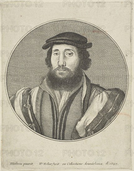Bearded Man, 1647, Wenceslaus Hollar (Czech, 1607-1677), after Hans Holbein the younger (German, c.1497-1543), Bohemia, Etching on ivory laid paper, 144 × 112 mm (plate), 146 × 115 mm (sheet)