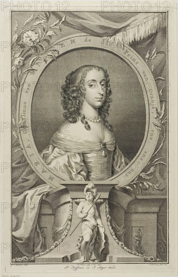 Maria, Wife of Willem II of Orange, n.d., Jacobus Houbraken (Dutch, 1698-1780), after Gerrit van Honthorst (Dutch, 1590-1656), Holland, Engraving Engraving on paper