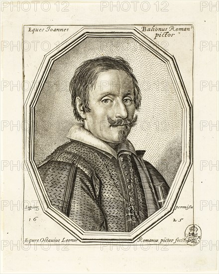 Giovanni Baglione, 1625, Ottavio Mario Leoni, Italian, 1578-1630, Italy, Engraving on ivory laid paper, 144 x 113 mm (plate), 173 x 139 mm (sheet)