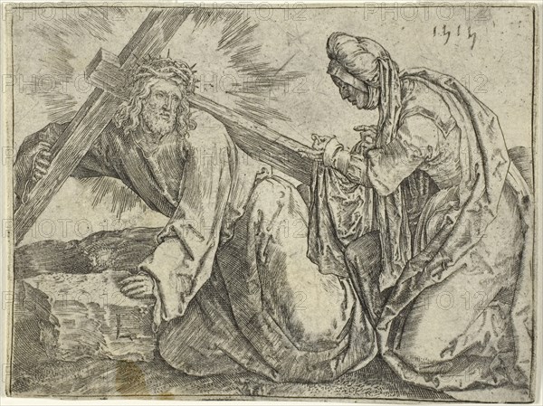 Christ Carrying the Cross, 1515, Lucas van Leyden, Netherlandish, c. 1494-1533, Netherlands, Engraving in black on cream paper, 77 x 103 mm (image/plate), 80 x 106 mm (sheet)