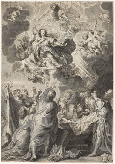 Assumption of the Virgin, n.d., Antoine Masson (French, 1636-1700), after Peter Paul Rubens (Flemish, 1577-1640), France, Engraving on paper, 640 × 448 mm