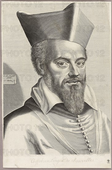 Nicolas Coeffeteau, Bishop of Marseilles, 1623, Claude Mellan (French, 1598-1688), after Daniel Dumonstier (French, 1574-1645), France, Engraving in black on ivory laid paper, 290 × 205 mm (plate), 318 × 205 mm (sheet)